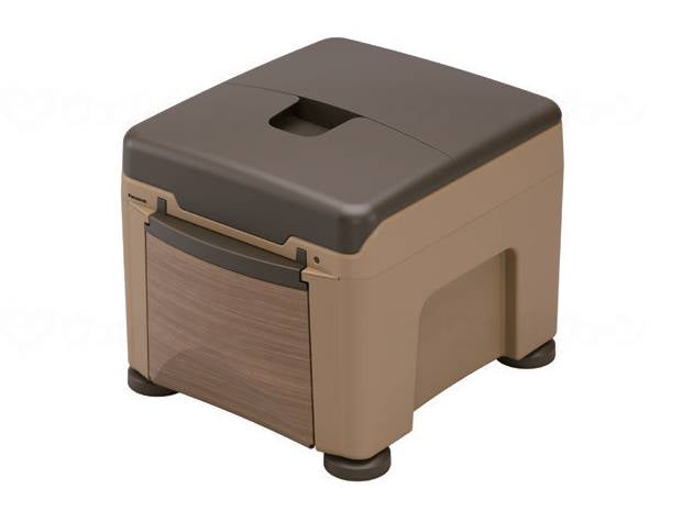 Panasonic Age Free Portable Toilet Lafine Cube Wood Grain Warm Toilet Seat