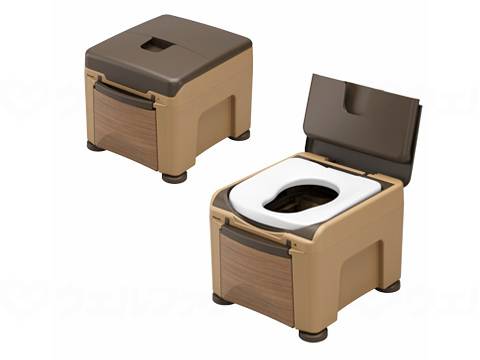 Panasonic Age Free Portable Toilet Lafine Cube Wood Grain Warm Toilet Seat