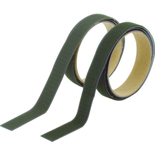 ＴＲＵＳＣＯ　マジックテープ［［Ｒ下］］強粘着幅２５ｍｍ長さ１ｍＯＤ（１巻＝１セット）　TMSD-25-OD　1 Ｓ