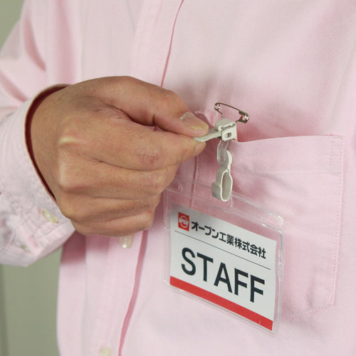 OP Tag Name Tags, Plastic Clip Dual Use, Business Card Size, 10 Pieces, Gray, NT-2-GY, 1 Pack