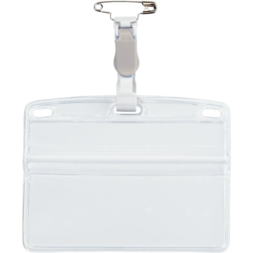 OP Tag Name Tags, Plastic Clip Dual Use, Business Card Size, 10 Pieces, Gray, NT-2-GY, 1 Pack