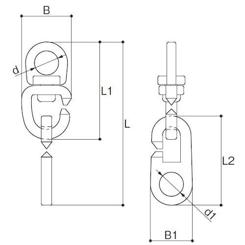 ふじわら　旗スイベルフック　HF-90　1 個