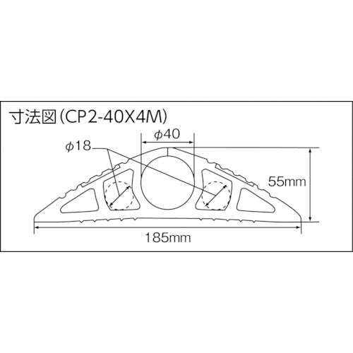 大研　ケーブルプロテクタ２　４０ｘ４Ｍ　ブラック（黄色ライン入り）　CP2-40X4MBK　1 本