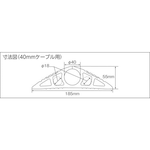 大研　ケーブルプロテクタ２　４０ｘ４Ｍ　ブラック（黄色ライン入り）　CP2-40X4MBK　1 本