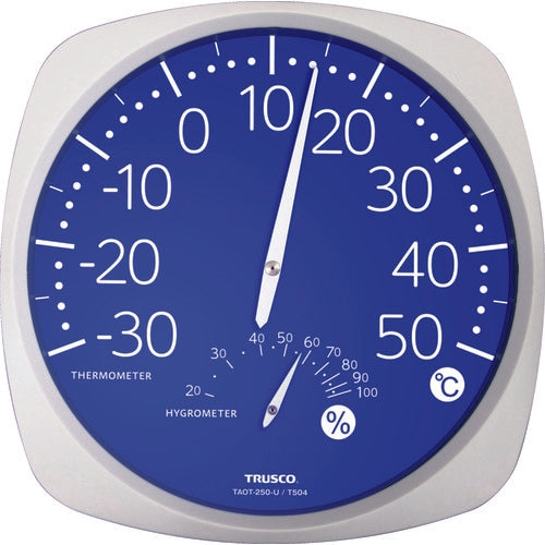 TRUSCO large analog thermohygrometer TAOT-250-U 1 piece