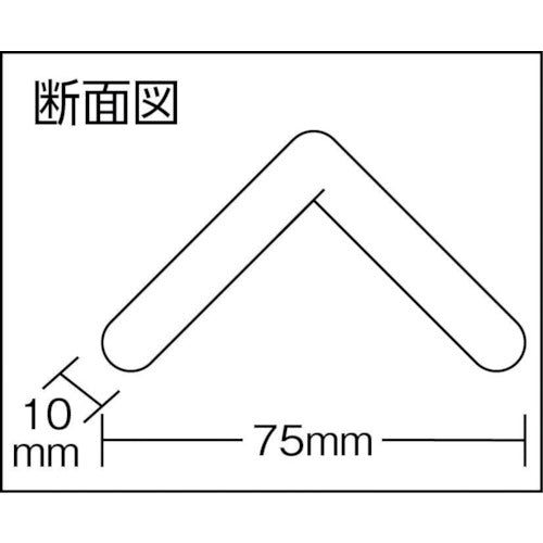 ワニ印　コーナー養生材　Ｌ型ショックレス　ＳＬ−７５　長さ１．７Ｍ　（５０本入）　000016　1 箱