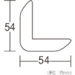 光　アングル型スポンジ　グレー　５４×５４Ｘ４５０ｍｍ　SRLY-452　1 本