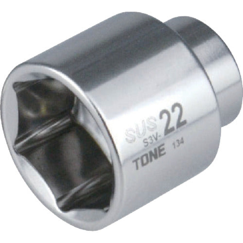 ＴＯＮＥ　ＳＵＳソケット　対辺寸法８ｍｍ　差込角９．５ｍｍ　S3V-08　1 個