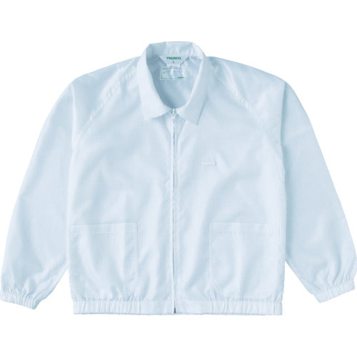 ＴＲＵＳＣＯ　制電糸グリッド仕様ジャケット（衿付）　ホワイト　Ｌ　TCLGJ-W-L　1 着
