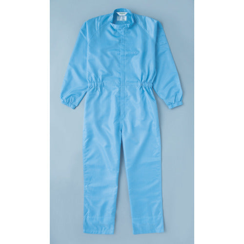 ＴＲＵＳＣＯ　制電糸グリッド仕様フード無つなぎ服　ブルー　Ｌ　TCOG-B-L　1 着