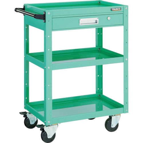 TRUSCO Tool Wagon Eagle Wagon 750X500 with Drawer 4 Free-Wheel Young Green EGW-773VJ-YG 1 Unit