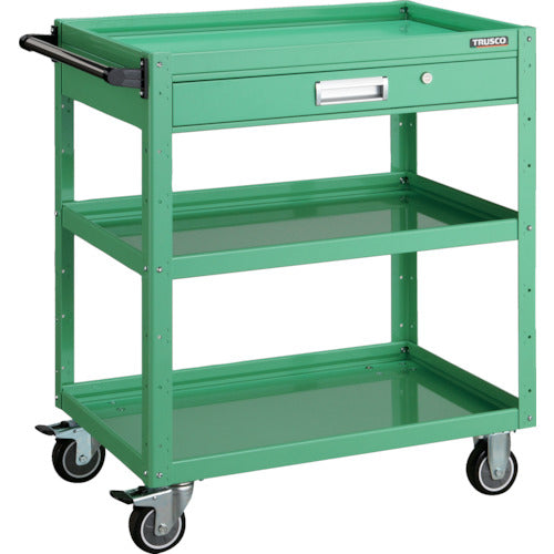 TRUSCO Tool Wagon Eagle Wagon 600 x 400 x H740 with drawer, urethane wheels, Young Green EGW-763VU-YG 1 unit