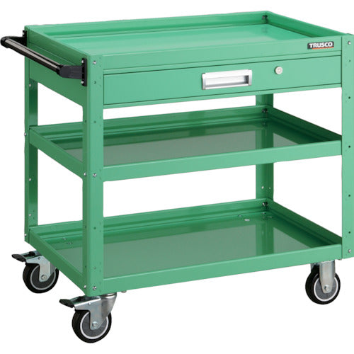 TRUSCO Tool Wagon Eagle Wagon 750 x 500 x H740 with drawer, urethane wheels, Young Green EGW-773VU-YG 1 unit