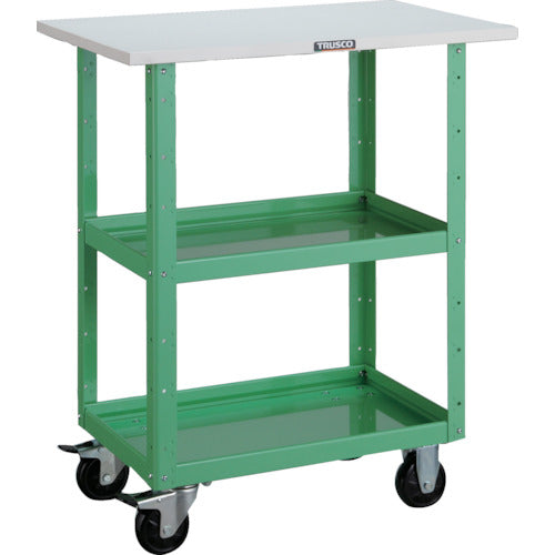 TRUSCO Tool Wagon Eagle Wagon 600 x 400 x H740 with top plate Young Green EGW-762T-YG 1 unit