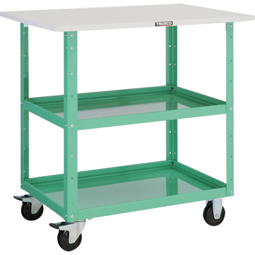 TRUSCO Tool Wagon Eagle Wagon 750X500XH880 with top plate Young Green EGW-972T-YG 1 unit