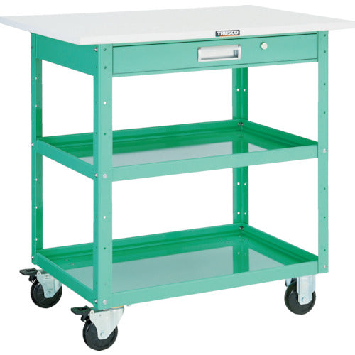TRUSCO Tool Wagon Eagle Wagon 600X400 Drawer with Top Plate Young Green EGW-762TV-YG 1 Unit