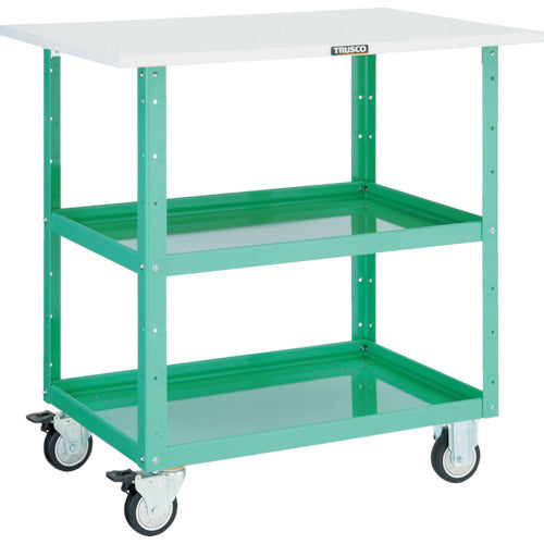 TRUSCO Tool Wagon Eagle Wagon 600X400 with Top Plate, Urethane Wheels, Young Green EGW-962TU-YG 1 Unit
