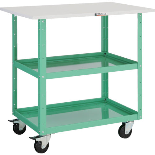 TRUSCCO 툴 왜건 이글 왜건 750×500×H900 천판 부착 4륜 자재 영 그린 EGW-972TJ-YG 1대