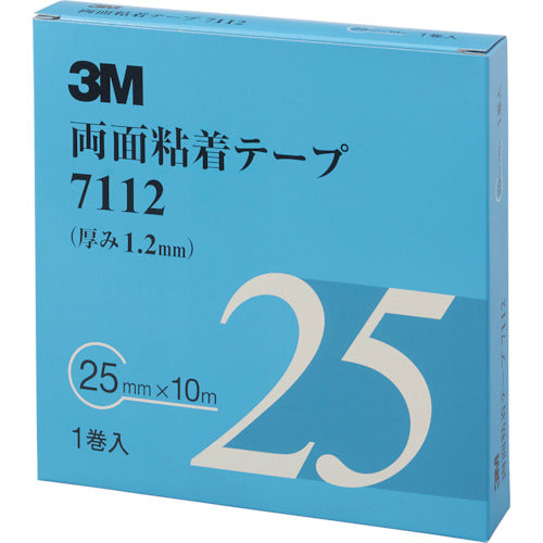 ３Ｍ　両面粘着テープ　７１１２　２５ｍｍＸ１０ｍ　厚さ１．２ｍｍ　灰色　１巻入り　7112 25 AAD　1 巻