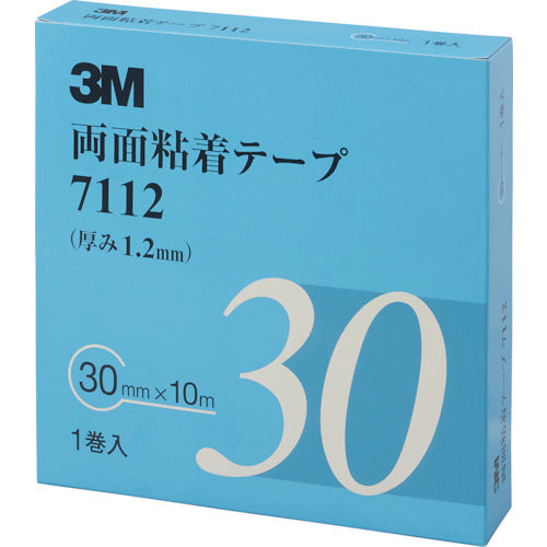 ３Ｍ　両面粘着テープ　７１１２　３０ｍｍＸ１０ｍ　厚さ１．２ｍｍ　灰色　１巻入り　7112 30 AAD　1 巻