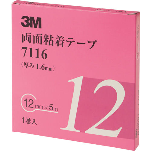 ３Ｍ　両面粘着テープ　７１１６　１２ｍｍＸ５ｍ　厚さ１．６ｍｍ　灰色　7116 12 AAD　1 巻