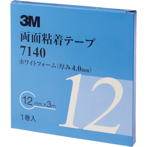 ３Ｍ　両面粘着テープ　７１４０　１２ｍｍＸ３ｍ　厚さ４．０ｍｍ　白　7140 12 AAD　1 巻