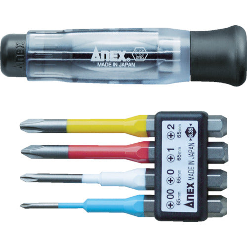 Annex Precision Interchangeable Screwdriver Set, 4 Pieces, 3614 1 S