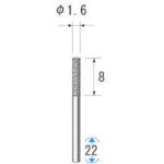 ナカニシ　電着ダイヤモンドバー　（１Ｐｋ（袋）＝５本入）　刃径１．６ｍｍ　11039　1 PK