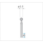 나카니시 전착 다이아몬드 바 입도 #130 구 날 직경 3.5mm 날 길이 3.5mm 11215 1개