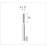 Nakanishi Electroplated Diamond Bur, Grit 130, Cylindrical Round Tip, Blade Diameter 1.8mm, Blade Length 10mm, 11263, 1 pc