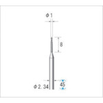 ナカニシ　電着ダイヤモンドバー　粒度＃１３０　砲弾　刃径１ｍｍ　刃長８ｍｍ　11321　1 本