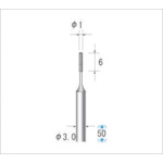Nakanishi Electroplated Diamond Bur #220 Blade Diameter 1 x Blade Length 6 x Shaft Diameter 3 x 50L 12091 1 pc
