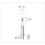 Nakanishi Electroplated Diamond Bur, Blade Diameter 1.8mm, 12351, 1 piece