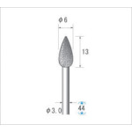 Nakanishi Electroplated Diamond Bur, Blade Diameter 6mm, 12361, 1 piece