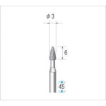 ナカニシ　電着ダイヤモンドバー　刃径３ｍｍ　12456　1 本