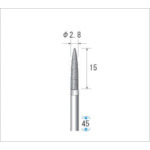 ナカニシ　電着ＣＢＮバー　砲弾　＃１２０　刃径２．８×４５Ｌ　12465　1 本