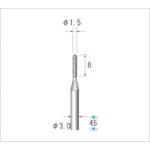 ナカニシ　クラフトダイヤモンドバー（１Ｐｋ（袋）＝３本入）円筒先丸　刃径１．５　12816　1 PK