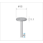 Nakanishi Craft Diamond Bur (1Pk (bag) = 3 pieces) Flathead, Blade diameter 13, 12835 1 PK