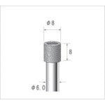 Nakanishi Electroplated Diamond Bur Cylinder #100 Blade Diameter 8 x Shaft Diameter 6 x 88L 13037 1 pc
