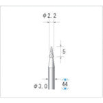 나카니시 티타늄 코트 초경 커터 테이퍼 (더블 컷) 날 직경 2.2mm 날 길이 5mm 21251 1 개