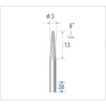 나카니시 티타늄 코트 초경 커터 테이퍼 (더블 컷) 날 직경 3mm 날 길이 12.7mm 21252 1 개