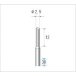 나카니시 티타늄 코트 초경 커터 원통(싱글 컷) 날 직경 2.5mm 날 길이 12mm 21315 1개