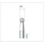 나카니시 티타늄 코트 초경 커터 구 (더블 컷) 날 직경 6mm 날 길이 6mm 21511 1 개