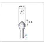 ナカニシ　チタンコート超硬カッター　テーパー（シングルカット）　刃径９．５ｍｍ　刃長４．７ｍｍ　21616　1 本