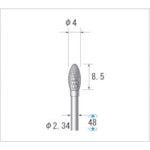 나카니시 초경 커터 타원(더블 컷) 날 직경 4mm 날 길이 8.5mm 23410 1개
