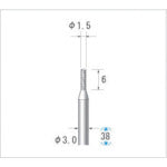 나카니시 초경 커터 원통(더블 컷) 날 직경 1.5mm 날 길이 6mm 24211 1개