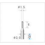나카니시 초경 커터 원통(더블 컷·엔드 컷 부착) 날 직경 1.5mm 날 길이 6mm 24231