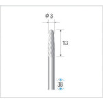 ナカニシ　超硬カッター　砲弾（シングルカット）　刃径３ｍｍ　刃長１３ｍｍ　24282　1 本
