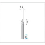 나카니시 초경 커터 포탄(싱글 컷) 날 직경 3mm 날 길이 6mm 24302 1개