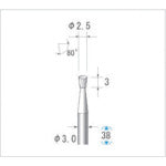 나카니시 초경 커터 역 테이퍼(싱글 컷) 날 직경 2.5mm 날 길이 3mm 24471 1개